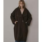 コート アウター アシンメトリーBIGカラーロングコート レディース