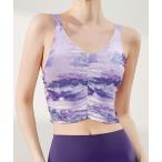 キャミソール レディース マーブル柄クロップド丈フィ