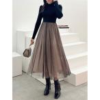 ワンピース 2WAYチュールニットドッキングワンピース