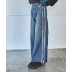 ジーンズ デニム デニムパンツ フリンジラインデニムパンツ レディース