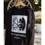 トレーナー スウェット matsui×FREAK'S STORE/マツイ×フリークスストア 別注 「さかだち」バックフェルト刺繍 クルーネック スウェ