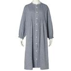 パジャマ ルームウェア キッドブルー -オーガニックドビードット -長袖ナイティ -KNAL515 -kidblue レディース