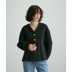 カーディガン ミックスボタンペプラムカーディガン レディース