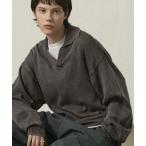 ポロシャツ ストーンウォッシュドロストスキッパールーズニットポロシャツ メンズ レディース