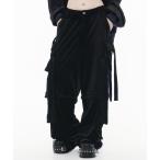  брюки-карго [REFLEM/ зеркальный Lem ]2WAY широкий велюр брюки-карго женский мужской 