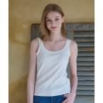 タンクトップ ノースリーブ 「洗える／インナーやメインにも大活躍」ランダムテレコタンクトップ レディース