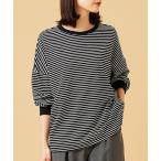 ショッピング体型カバー tシャツ ゆったり体型カバー！ボーダープルオーバー レディース