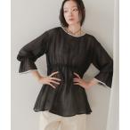 ブラウス シャツ 袖パイピング楊柳ブラウス レディース