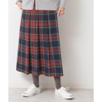 スカート 「洗える」チェック柄タックプリーツスカート(XS~L)