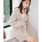 カーディガン 「好評価レビュー多数」ウール混シャギーカーディガン レディース