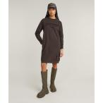 ワンピース FLOCK PRINT SWEATER DRESS/フロックプリントロゴスウェットワンピース