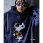 ニット セーター スヌーピー/ジャガードパーカーニットプルオーバー 「大きいサイズ有」GEVS. レディース