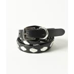 ベルト ADAMPATEK/hexagonal studs leather belt/ナロー六角スタッズベルト メンズ レディース