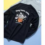 tシャツ 「UNIIT/ユニット」オバケ ポップコーン刺繍ロンT メンズ レディース