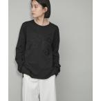 tシャツ 「WEB限定・サステナブル・洗える」コードエンブロイダリーロンTEE レディース