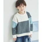 ショッピングパッチワーク ニット セーター 配色 パッチワーク ニットプルオーバー キッズ 子供服 男の子 女の子
