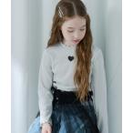 tシャツ 「PAIRMANON COEUR」ラメ素材 ハート刺繍 リブTシャツ キッズ 子供服 女の子