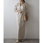 ワンピース 「SET」ゴールド釦テーラードジャケット×バックスリットIラインスカート