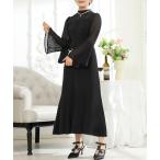  платье маленький с высоким воротником плиссировать рукав flair длинный One-piece 