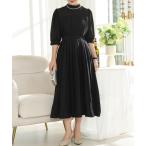 ドレス シアー ドッキング ロング プリーツ ワンピース