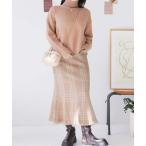 スカート チェックマーメイドニットスカート