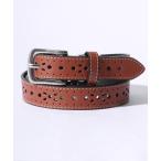 ショッピングクールビズ ベルト 「SOMETHING」25mm パンチングレザーベルト レディース メンズ