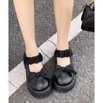 ローファー リボン厚底ローファーパンプスラウンドトゥ レディース