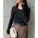 ショッピングアンドミー tシャツ シャーリングシアーリブトップス レディース