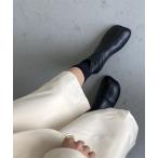 ブーツ 「shoes365」ソフトレザー スクエアトゥ フラットショートブーツ レディース