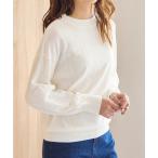 ニット セーター カシミヤタッチふんわり袖レースニット レディース