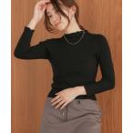 ニット セーター メローハイネックリブニットトップス レディース