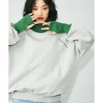 トレーナー スウェット Lee/リー リブタートルネック ２トーンスウェット ルーズシルエット バルーンスリーブ レディース