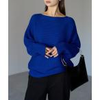 ショッピングラメ ニット セーター ラメ混 ボートネック ドルマン リブニットプルオーバー レディース