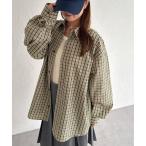 ショッピングシャツ ブラウス シャツ オーバーサッカーチェックシャツ レディース メンズ