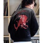 ショッピングスカジャン スカジャン ADAMPATEK/aging reversible souvenir jacket/エイジング加工ベロアスカジャン メンズ レディース