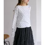 tシャツ Tシャツ フラワーロングTシャツ レディース