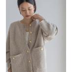 カーディガン アンゴラウールツィードカーディガン レディース