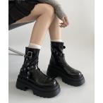 ショッピングエンジニアブーツ ブーツ HALEY PESCA/厚底　ベルテッドエンジニアブーツ レディース