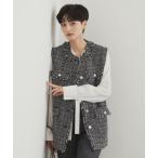 ベスト ジレ ツイードジレ「洗濯機洗い可」 レディース