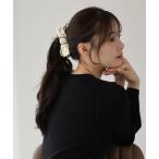 ヘアクリップ リボンベロアバナナクリップ