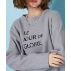 tシャツ ふんわり裏起毛ニットソーロゴプルオーバー レディース