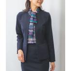 ジャケット ノーカラージャケット 「NARACAMICIE」「セットアップスーツ対応」ポンチノーカラージャケット レディース