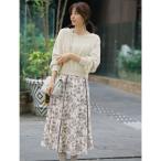 セットアップ 「全方位 好印象」ラメフェザーニット×フラワースカート セット レディース