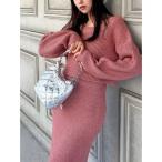 ニット セーター グリッタールーズニットトップス「セットアップ着用可能」 レディース