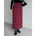 スカート 「低身長サイズ有」無地orチェック柄起毛ナロースカート