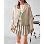 ショッピング記念 レザージャケット ライダース レギュラー フェイクレザーライダース　セットアップ可能 レディース