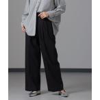 パンツ ツイードセミワイドタックパンツ(セットアップ可) レディース