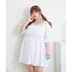 水着 「大きいサイズ」2Wayワンピース水着3点セット レディース