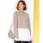 ニット セーター 「洗える」レイヤードコンビ ニット レディース