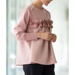 ショッピングフリル ニット セーター ご自宅でお洗濯可能「SONO/ソーノ」「チアフルニットset-up」チェストフリルハイブリッドニットPO レディース